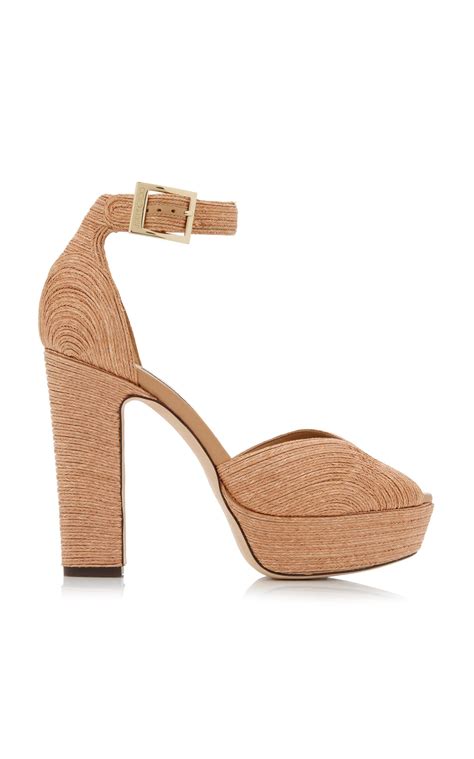 Jimmy Choo Delilah Raffia Platform Sandals In White Lyst Uk