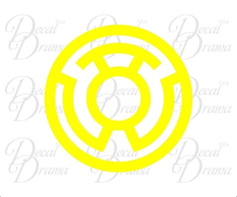 Yellow Lantern Corps Logo Vinyl Decal Dc Comics Green Lantern