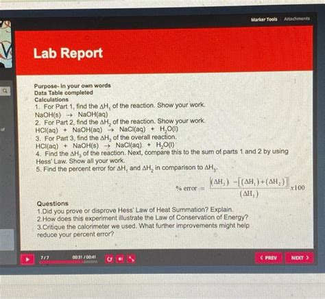 Solved Marker Tools Attachments Lab Report Purpose In Your