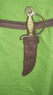 Brown Felt Belt With Sheath And Dagger For Peter Pan Or Pirate Costume