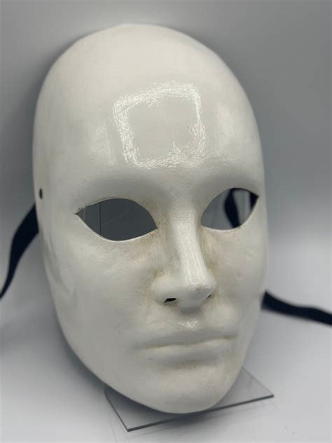 White Full Face Costume Mask Masquerade Mask And Theater Mask Etsy