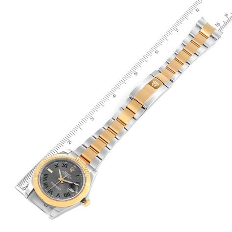 Rolex Datejust Ii Steel Yellow Gold Wimbledon Dial Mens Watch