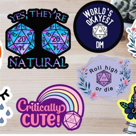 Cute Dnd Tea Sticker Dnd Stickers D20 Sticker Dice Laptop Etsy