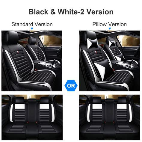 For Cadillac Car Seat Covers 5 Seats Front Rear Full Set PU Leather