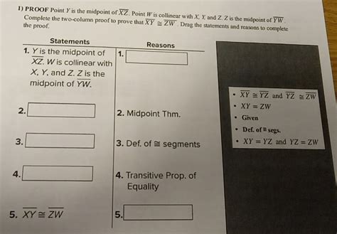 Proof Point Y Is The Midpoint Of Overline Xz Point W Is Collinear