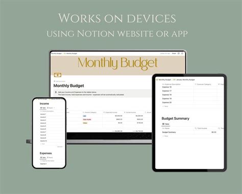 Notion Monthly Budget Tracker Template Notion Finance Tracker Budgets