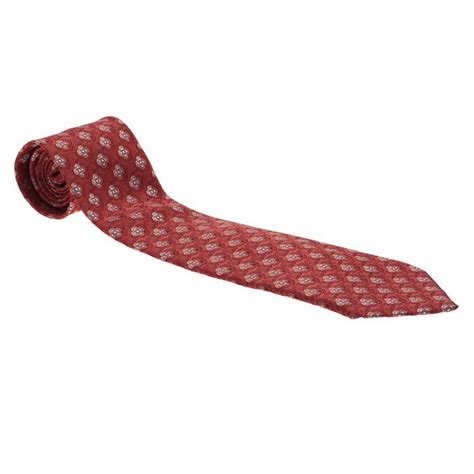 Ermenegildo Zegna Red Floral Print Tie Ermenegildo Zegna The Luxury