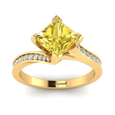 Yellow Gold Yellow Sapphire Luxy Cushion Cut Ring