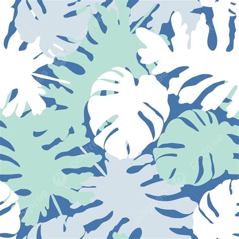 Beautiful Tropical Monstera Leaves Seamless Pattern Design Background