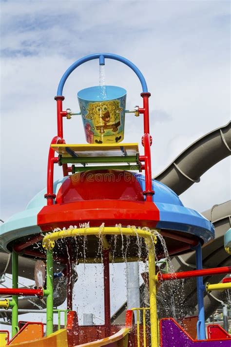 Spongebob Bucket In Children Water Park Editorial Stock Photo - Image ...