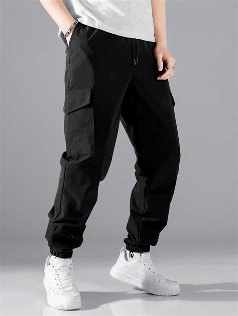 Manfinity Hypemode Men Flap Pocket Side Drawstring Waist Pants Shein Usa