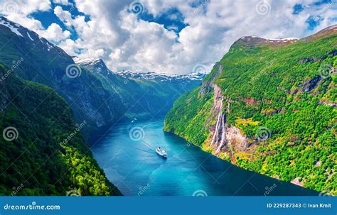 Breathtaking View Of Sunnylvsfjorden Fjord Stock Image Image Of