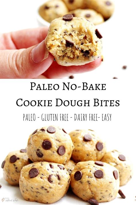 Paleo No Bake Cookie Dough Bites Gf Recipe In 2020 Paleo No Bake Cookies No Bake Cookies