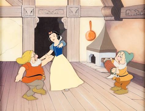 Snow White And The Seven Dwarfs Production Cel Setup W Lot 95080