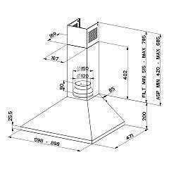 Faber VALUE PB BK A90 320 0557 544 Smile Wall Hood Cm 90 Black