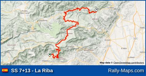 SS 7 13 La Riba stage map Rally de España 1997 WRC Rally Maps