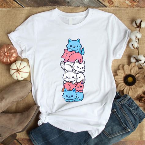 Transgender Pride Cat Lgbt Trans Flag Cute Cats Pile Ts Etsy