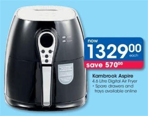 Kambrook Aspire Digital Air Fryer Litre Offer At Clicks