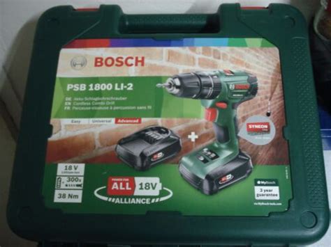 Bosch Psb Li Cordless Combi Drill With Two V Lithium Ion