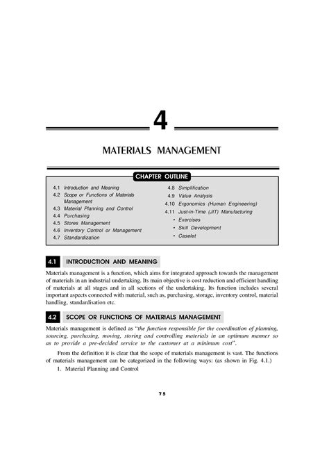 chapter  materials management  introduction  meaning