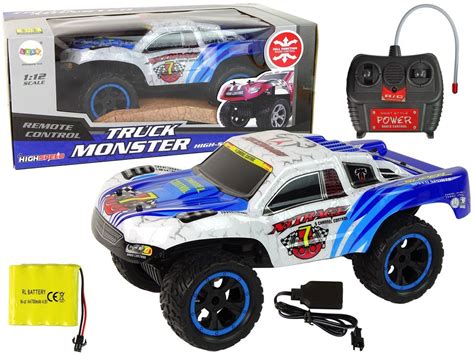 Zdalnie Sterowane Auto Rc Truck Monster 1 12 Białe Lean Toys Sklep