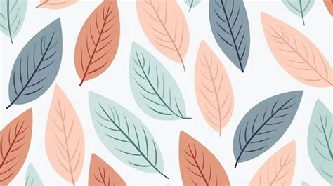 Seamless Leaf Pattern A Flat Style Vector Illustration With Pastel