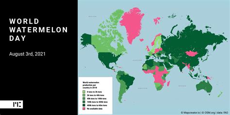 Mapcreator On Twitter It S World Watermelon Day This Map Displays The Watermelon Production