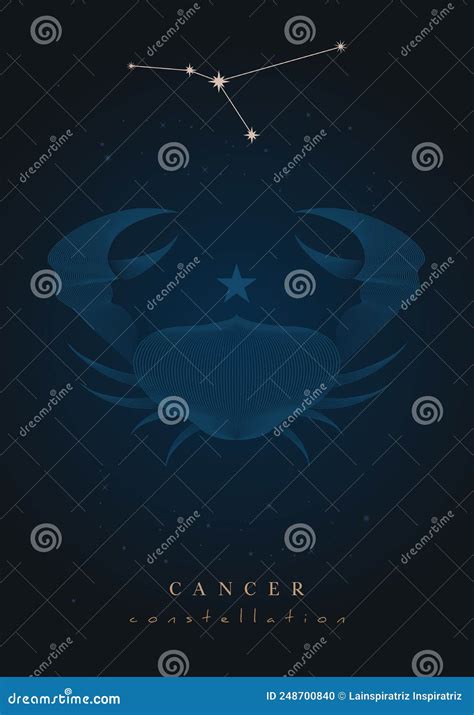 Poster Zodiac Sign And Constellation On Starry Cosmos Dark Background