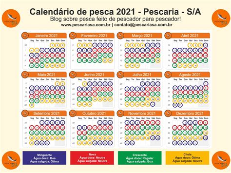 Calendário De Pesca 2021 Para Download Grátis E Impressão Pescaria Sa