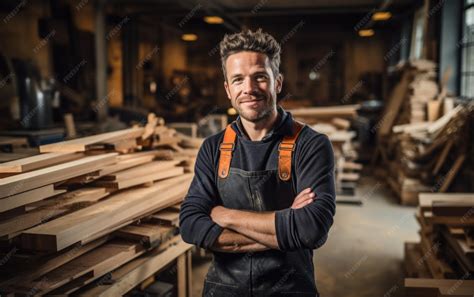 premium photo portrait   woodworker  tools