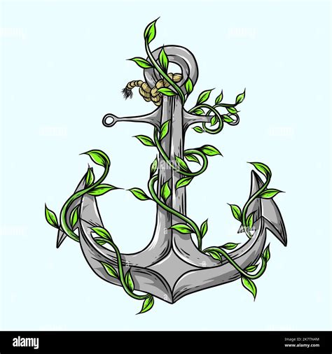 anchor ship hand drawn vector. sea rope, nautical old boat, marine navy ...