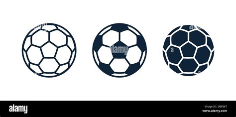 Set Of Football Game Ball Icons Classic Soccer Ball Icon On Isolated