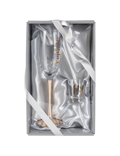 Eighteen Rose Gold Champagne Glass And Shot Glass Set Drinking Cups T Box Set Crossroads