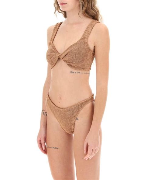 Hunza G Juno Bikini Set In Brown Lyst