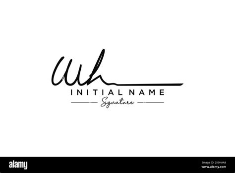 Wh Signature Logo Template Vector Hand Drawn Calligraphy Lettering