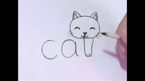 How To Turn Word Cat Into A Cartoon Cat Easy Way Youtube