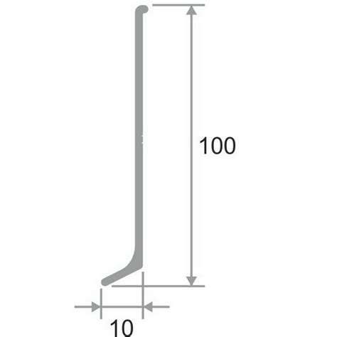 Плинтус алюминиевый черный 100мм ПТ 100 3м. купить в Москве