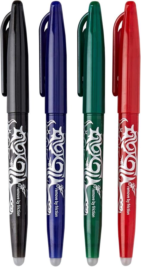 Pilot Pen Frixion Lot de 4 stylos roller effaçables Couleurs assorties