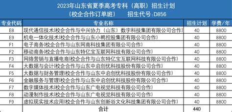 山东电子职业技术学院2023年招生计划发布