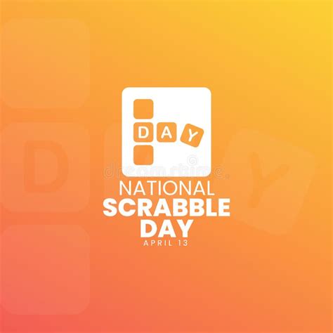 National Scrabble Day April 13 Stock Vector Illustration Of