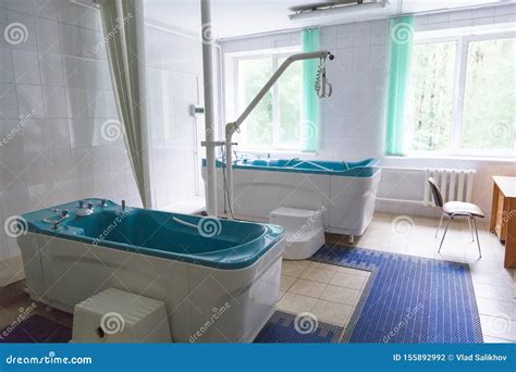 Medical Hot Tubs In The Rehabilitation Treatment Room Stock Photo