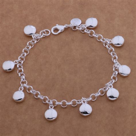 Sterling Silver Jewelry Small Balls Charm Bracelet For Women Party