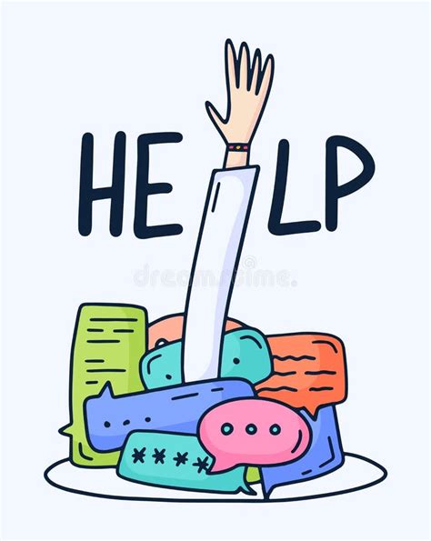 Help White At A Blue Wall D Rendering Stock Illustration