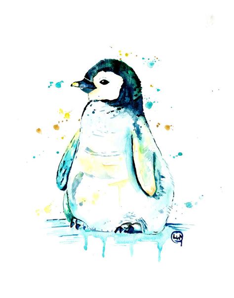 PENGUIN PRINT Penguin Watercolour Penguin Baby Penguin Art Nursery