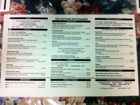 cottage house restaurant menu 5