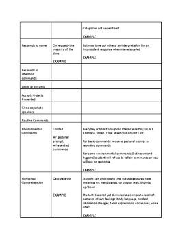 Functional Communication Profile Revised Template By Functional Focus