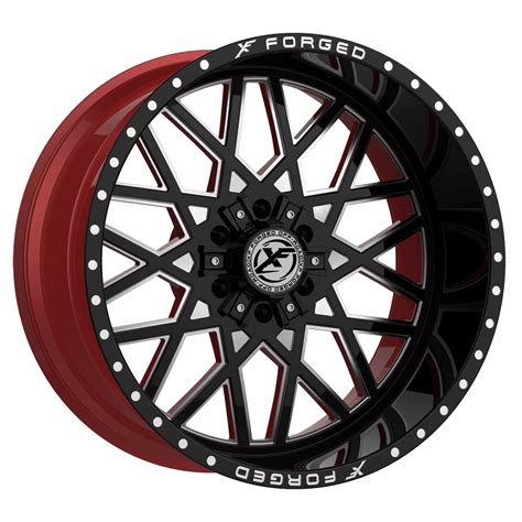 XF Offroad Forged XFX 307 Gloss Black And Milled With Red Inner