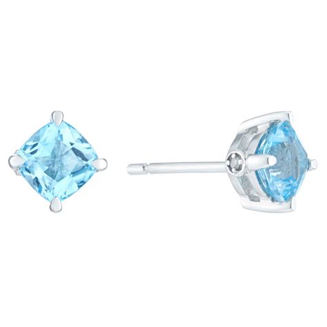 Sterling Silver Swiss Blue Topaz And Diamond Earrings Hsamuel