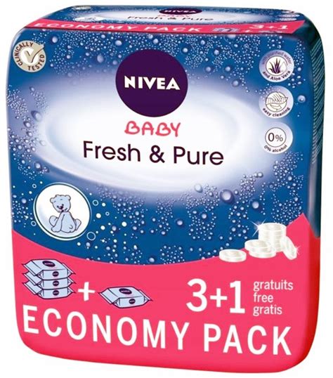 Chusteczki nawilżane Nivea Baby Fresh Pure 4 x 63 szt porównaj