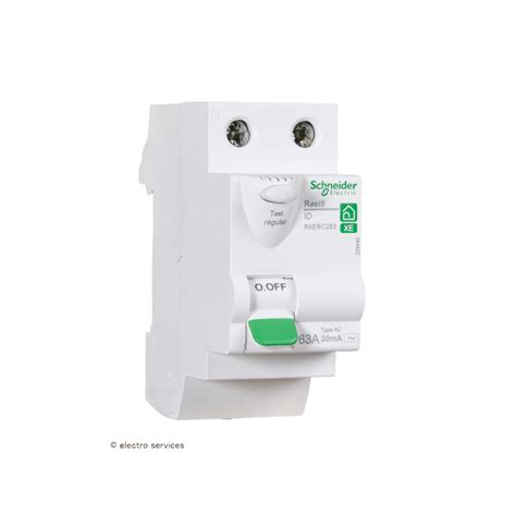 Interrupteur différentiel 2P 63A 30mA type AC embrochable Schneider